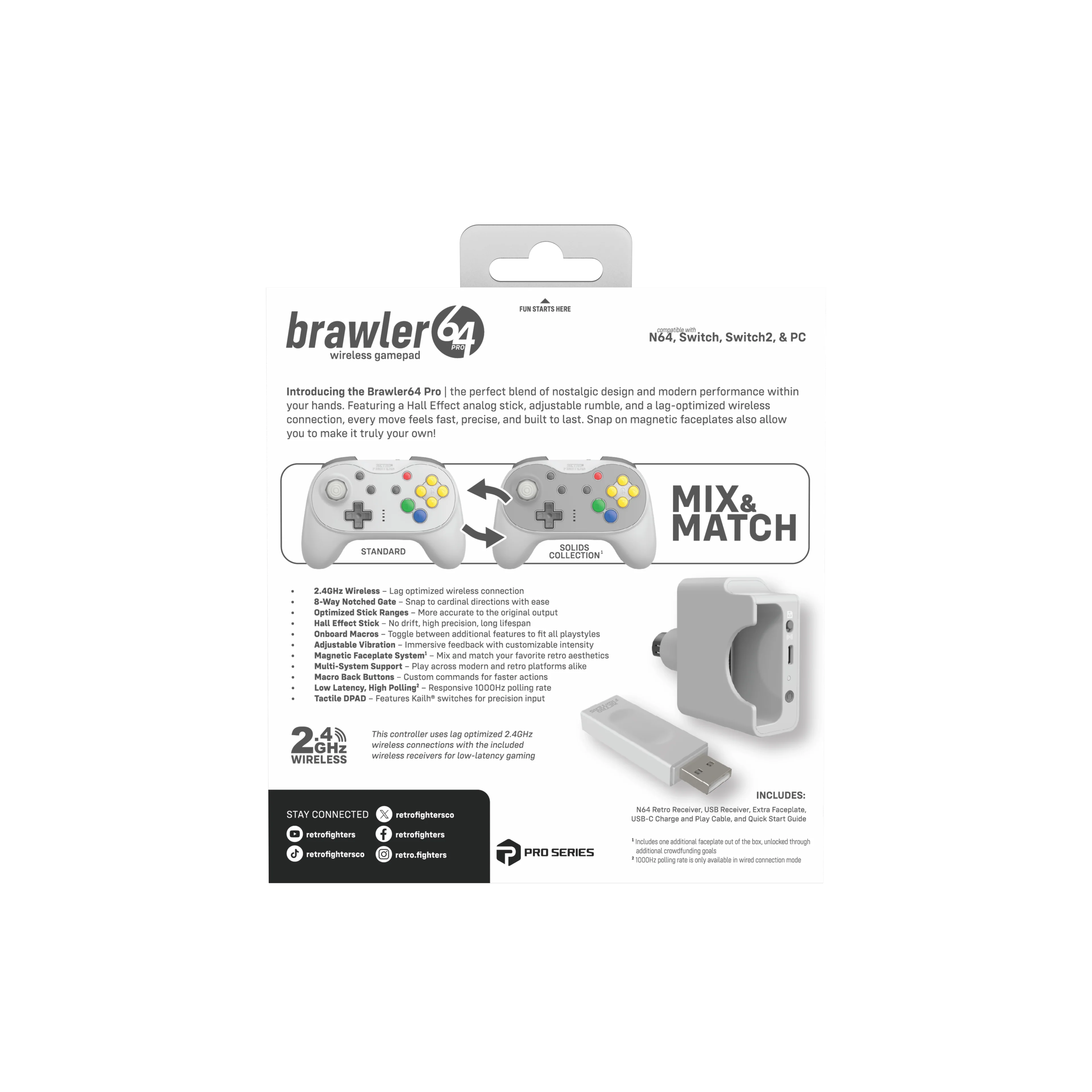 Brawler64 N64 Pro Series Wireless Controller [Grey] - N64 / Switch / Switch 2 / PC (PRE-ORDER) - Image 3