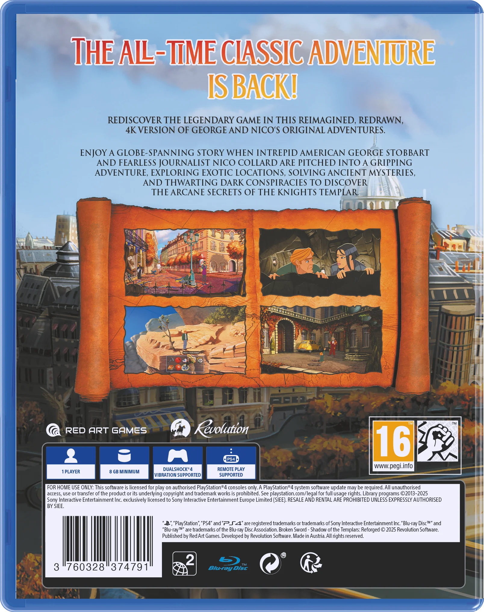 Broken Sword - Shadow of the Templars: Reforged [EU Import] [Standard Edition] - Playstation 4 (FREE SHIPPING) - Image 3