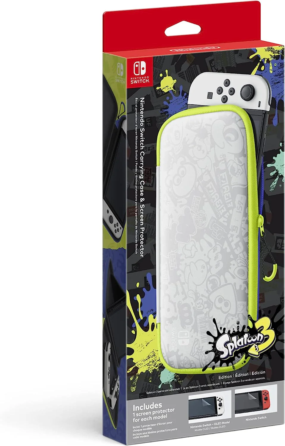 Carrying Case & Screen Protector Splatoon 3 Edition - Nintendo Switch