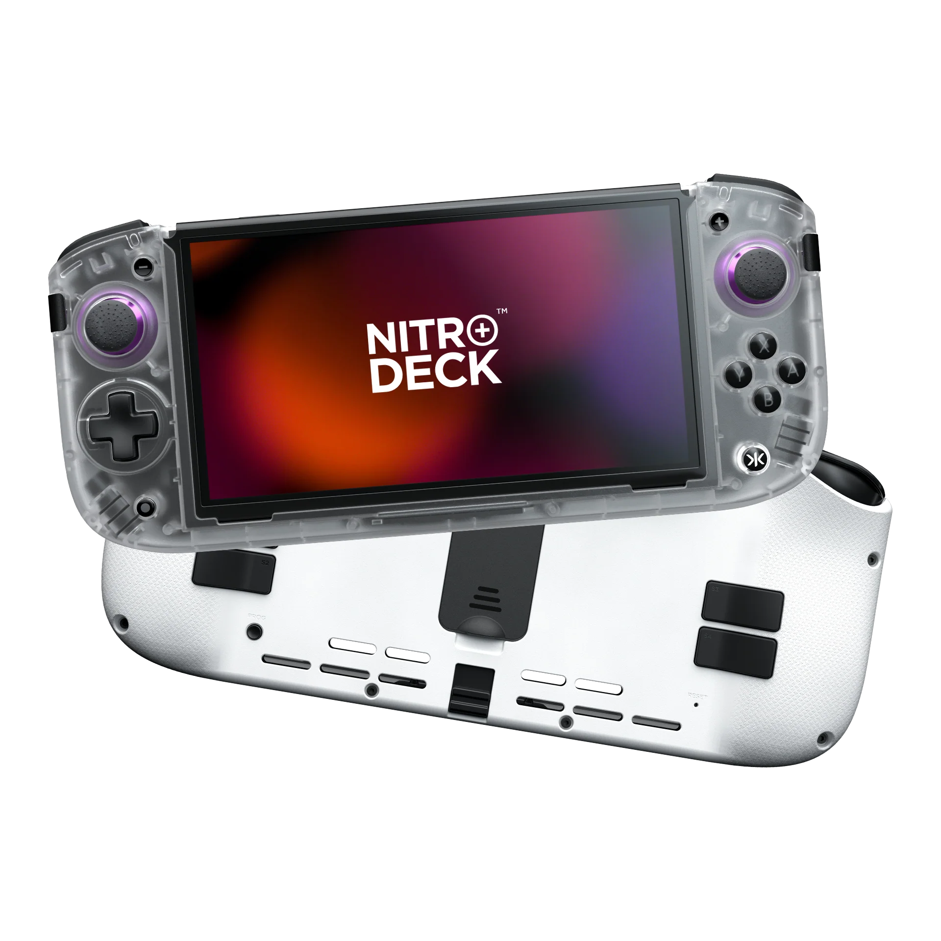 CRKD Nitro Deck+ Handheld Pro Controller for Nintendo Switch with HDMI Adapter [Clear White] - Nintendo Switch - Image 2