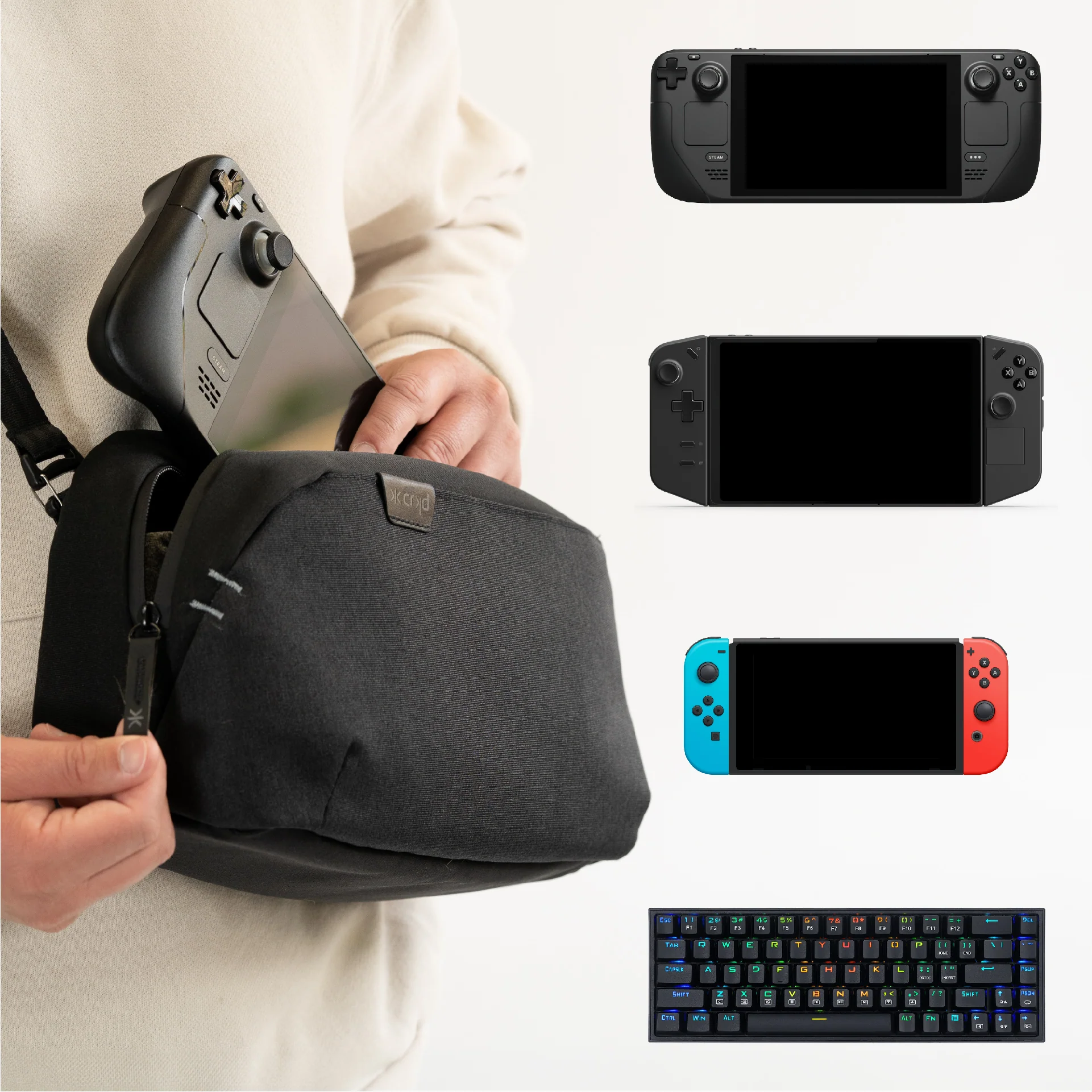 CRKD Pro Gaming Gear Carry Bag [Dark Grey] - Nintendo Switch - Image 3