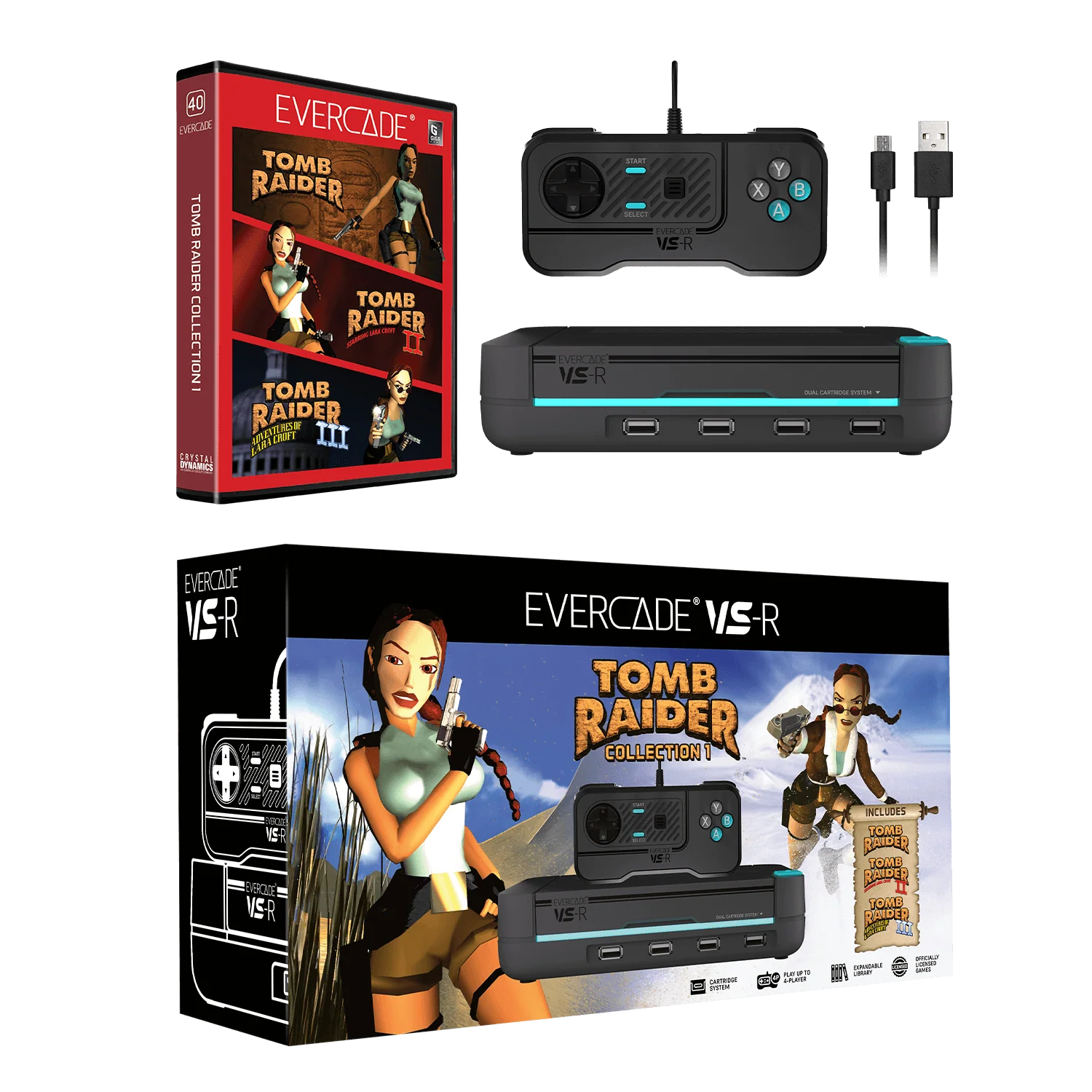 Evercade VS-R Retro Gaming Console with - Includes 1 controller and Tomb Raider 1, 2, and 3 - Image 2