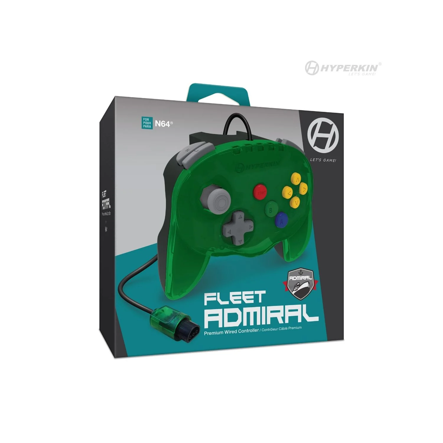 Fleet Admiral Premium Wired Controller (Jade Fleet) - N64 - Image 2