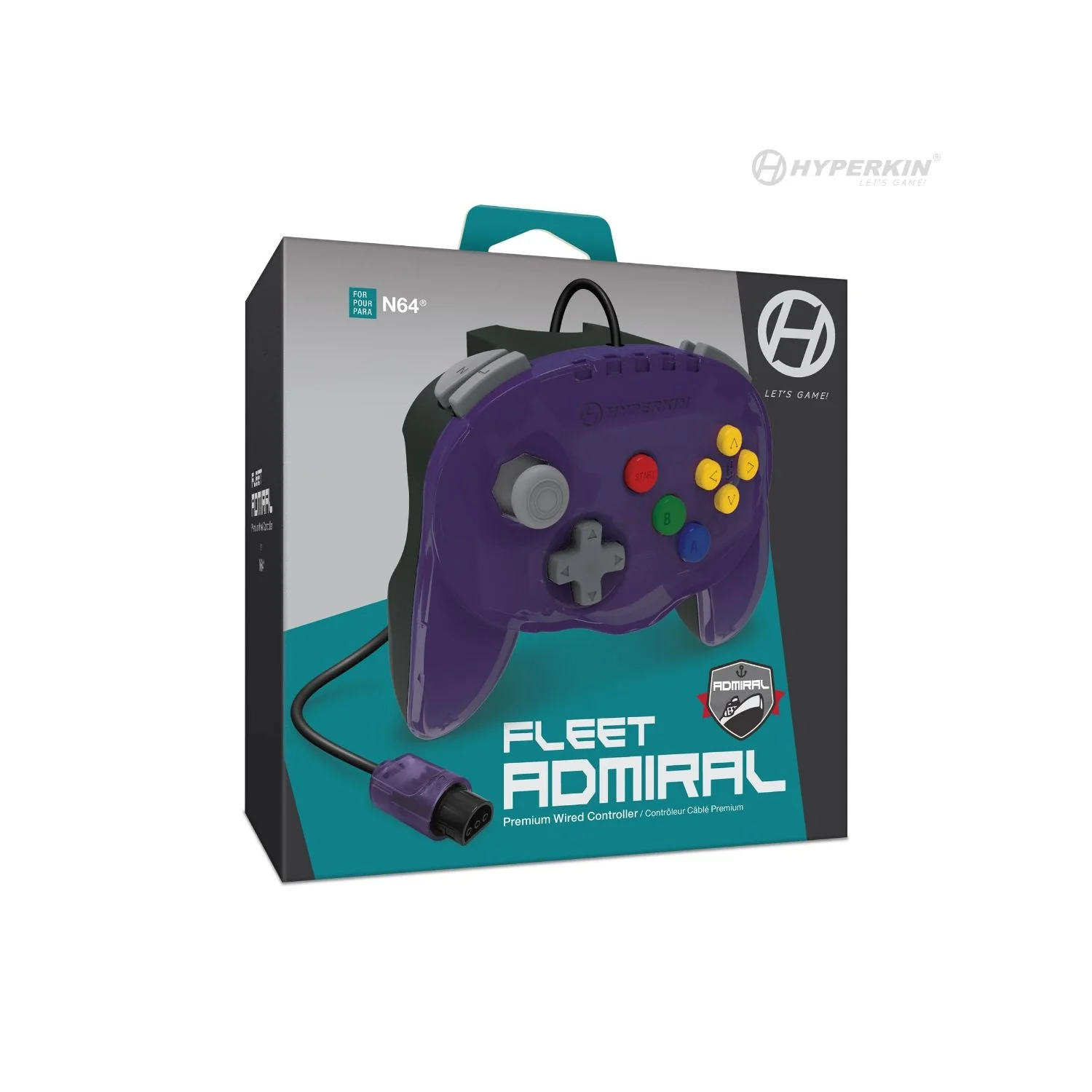 Fleet Admiral Premium Wired Controller (Violet Fleet) - N64 - Image 2
