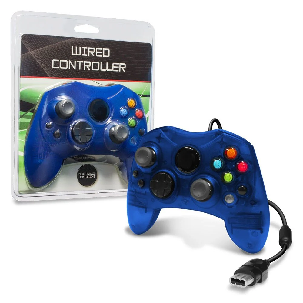 Generic Brand - XBOX Blue Wired Controller Dual Analog Joysticks - XBOX