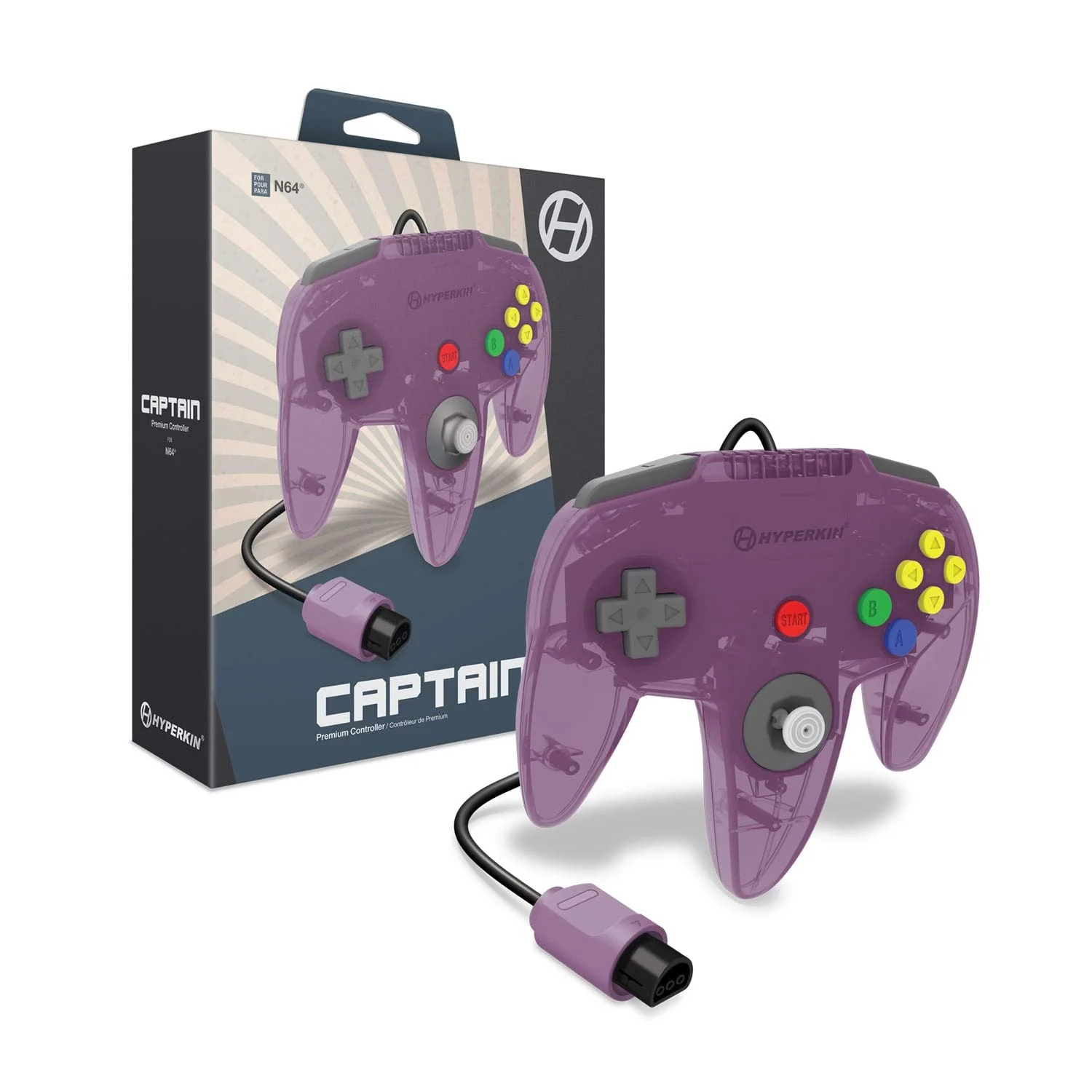 HYPERKIN CAPTAIN PREMIUM CONTROLLER FOR N64 (Amethsyt Purple)