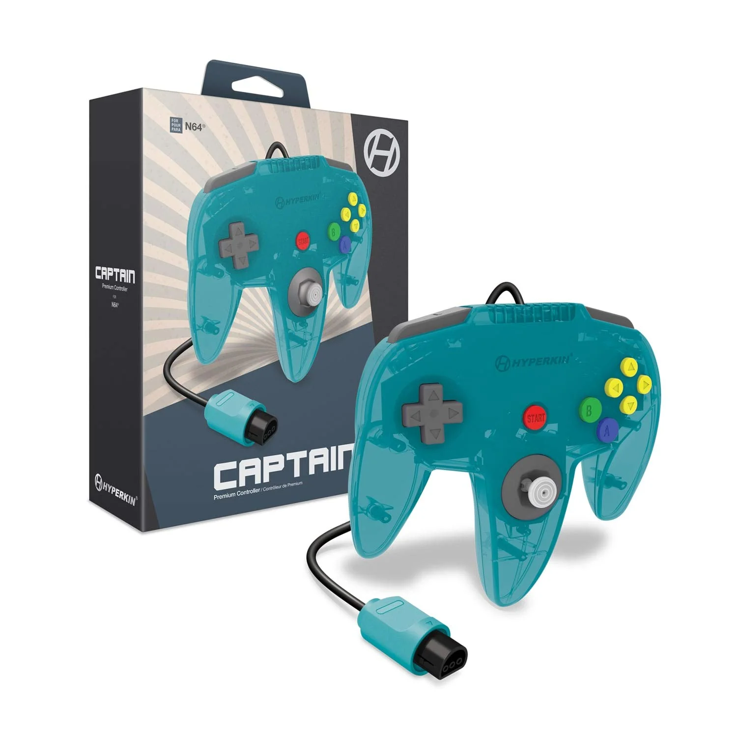 HYPERKIN CAPTAIN PREMIUM CONTROLLER FOR N64 turquoise
