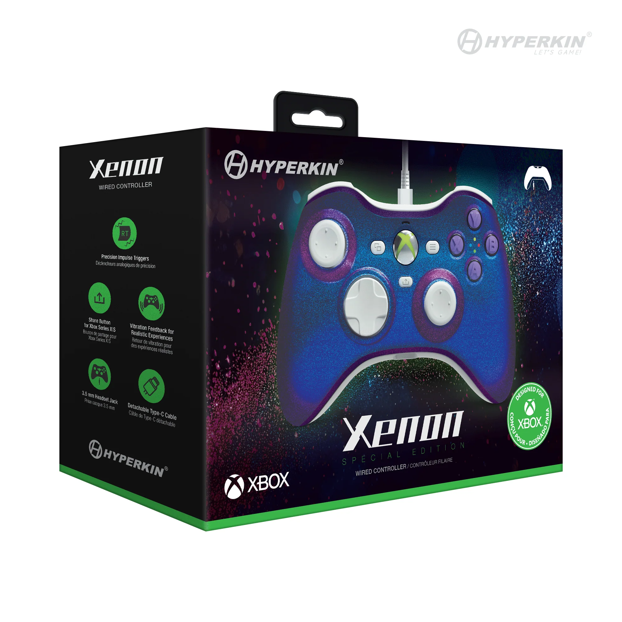 Hyperkin Xenon Wired Controller for Xbox Series X|S / XBOX1 / Windows 11|10 (Twilight Galaxy) - Image 2