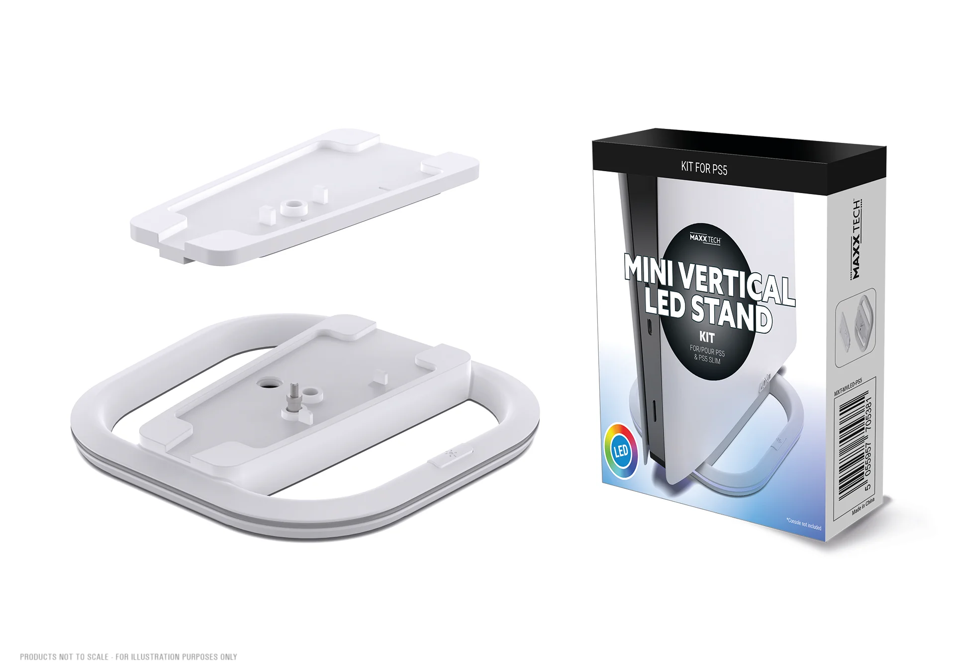Maxx Tech Mini Vertical LED Console Stand For PS5 & PS5 Slim - Playstation 5 - Image 2
