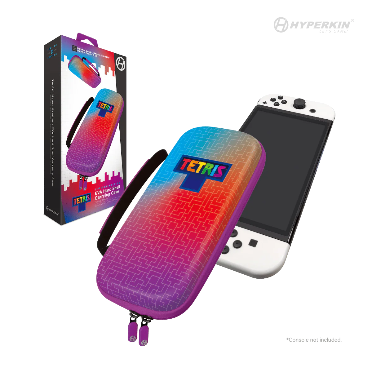 OFFICAL TETRIS EVA HARD SHELL CARRYING CASE FOR SWITCH OLED MODEL HYPER GRADIENT - SWITCH