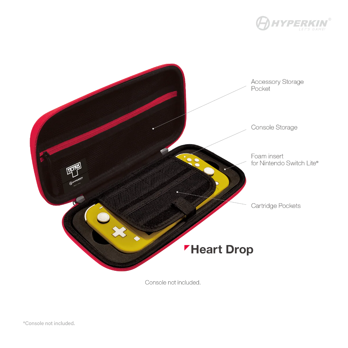 Official Tetris Eva Hard Shell Carrying Case for Switch Oled Model Heart Drop - Nintendo Switch - Image 4
