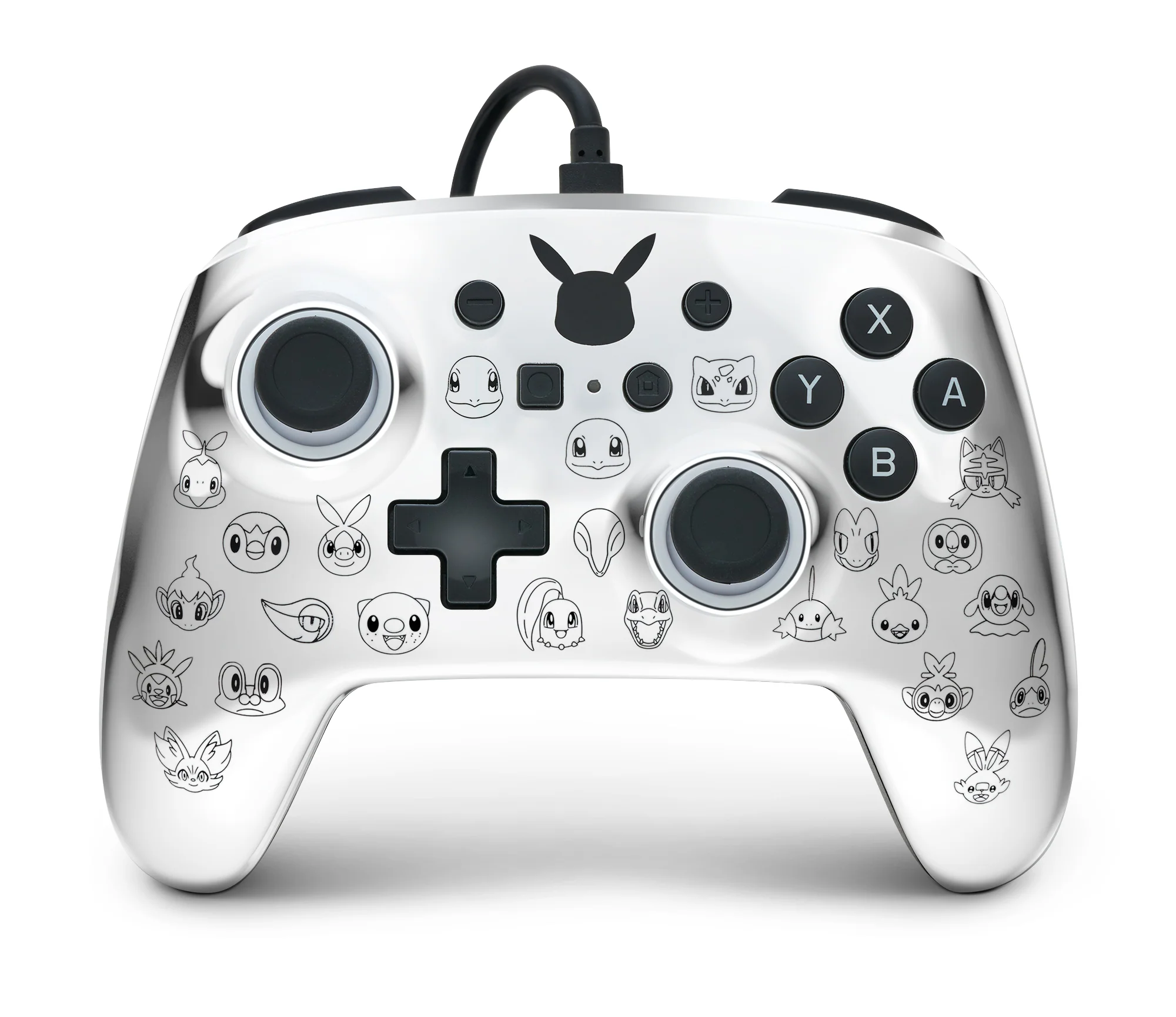 Power A Enhanced Wired Controller for Nintendo Switch - Pikachu Black & Silver - SWITCH