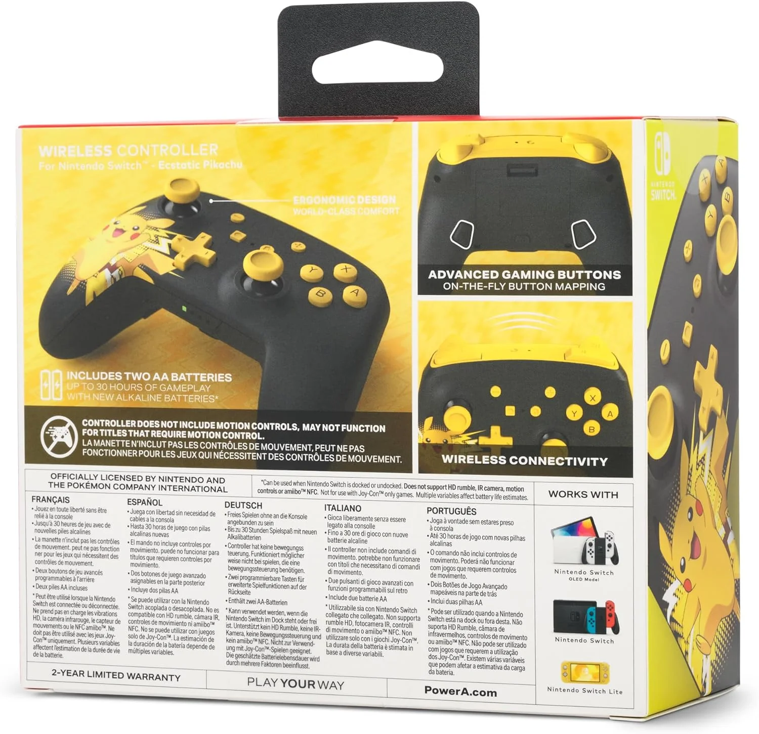 Power A Enhanced Wireless Controller Switch Pikachu Ecstatic - Image 2