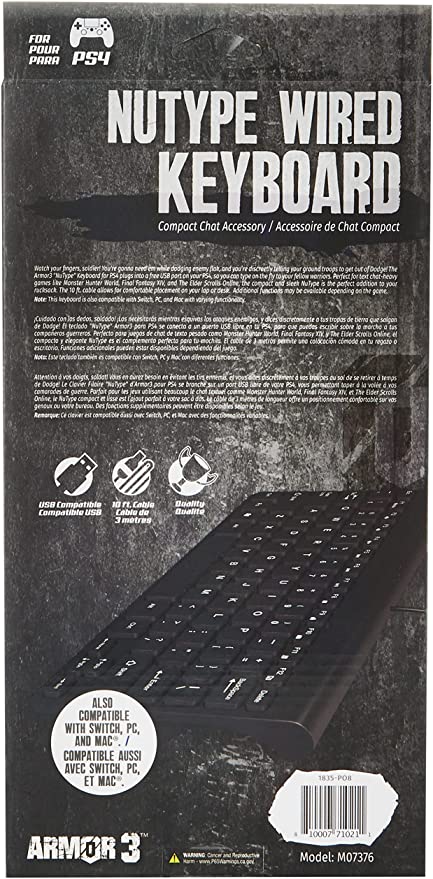 NU TYPE WIRED KEYBOARD FOR PS4 (M07376) - PS4 - Image 2