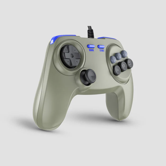 Retro Fighters BrawlerGen Next-Gen Sega Genesis & Sega Saturn Controller [Special Edition Gray] - Image 2