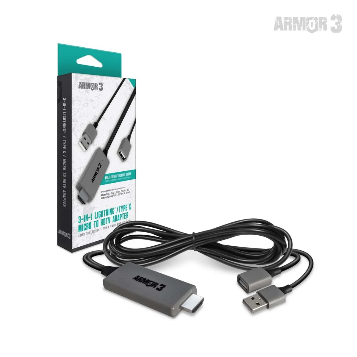 UNIV - 3-in-1 Lightning®/Type C/Micro to HDTV AdapterFor: Lightning® / Type C / Micro Port Device
