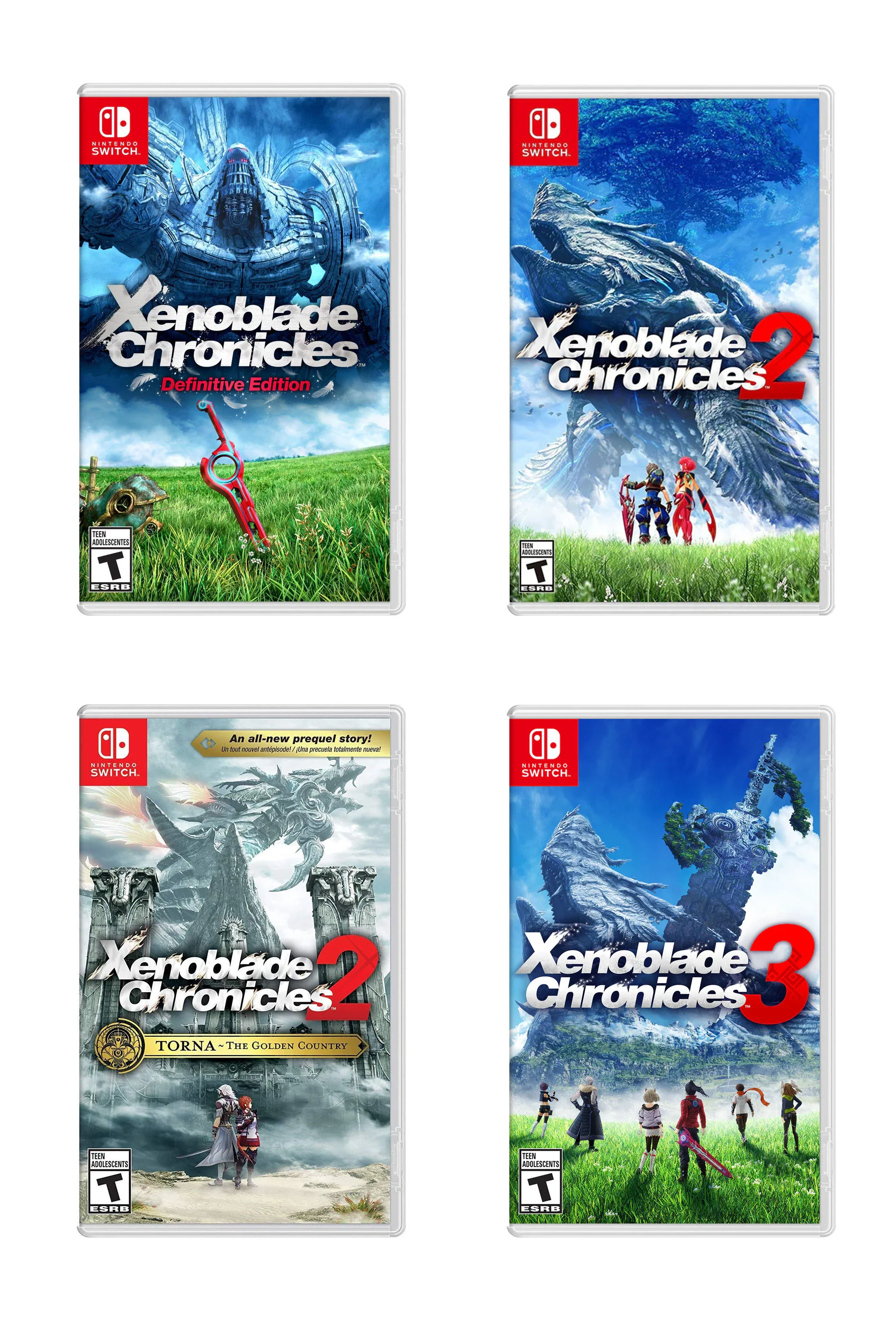 Xenoblade Chronicles 4-Pack Bundle (Includes Xenoblade Chronicles 1 DE, 2, 2 Torna, 3) - Nintendo Switch (Free Shipping)